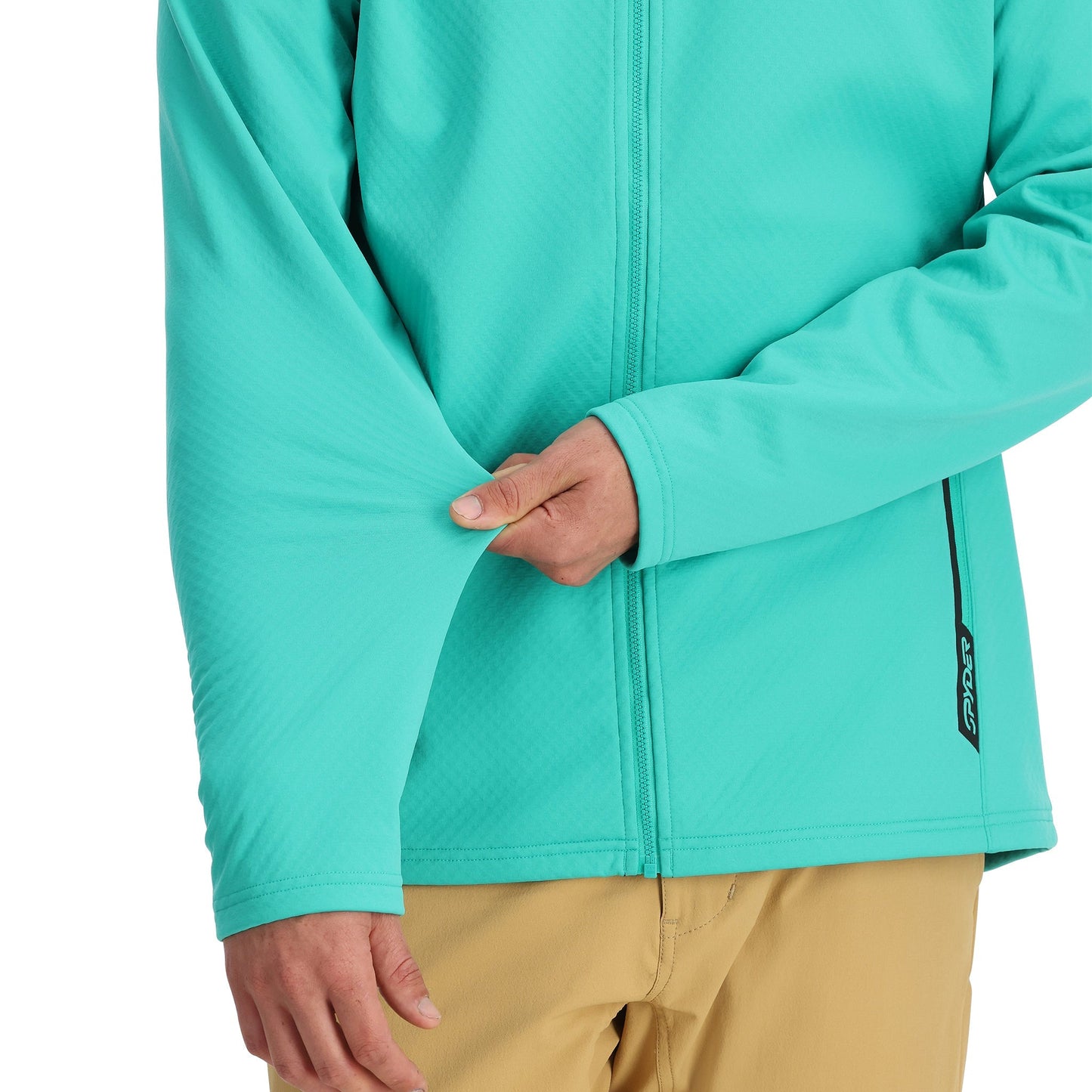 Sweat à capuche Gridweb ShellFleece™ pour homme - Vert turquoise