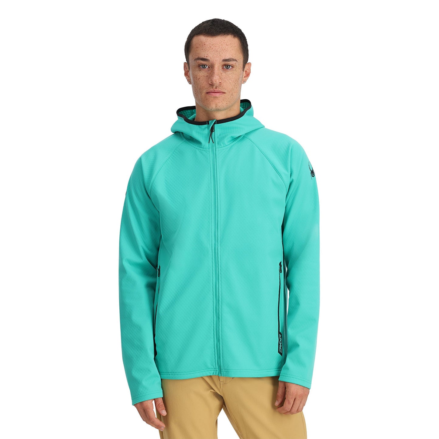 Sweat à capuche Gridweb ShellFleece™ pour homme - Vert turquoise