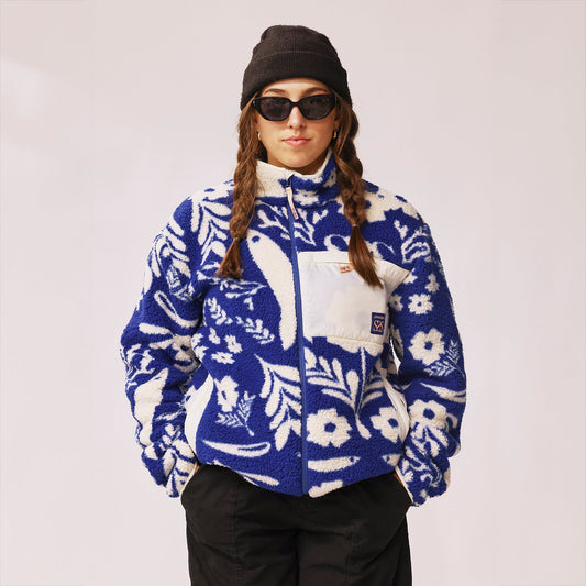 Unisex-Fleecejacke von Society – Society Electric Blue