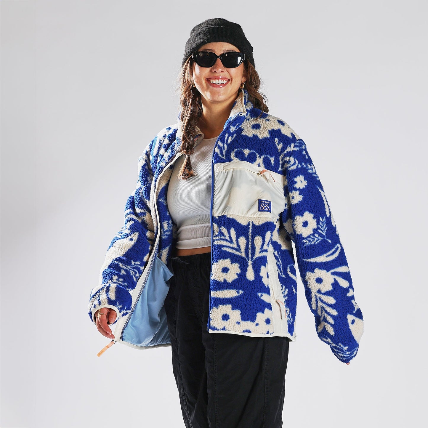 Unisex-Fleecejacke von Society – Society Electric Blue