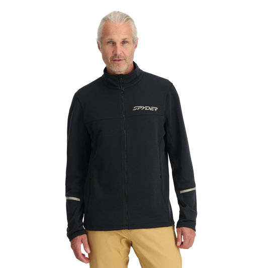 Herren Speed ​​Fleece Fleece mit durchgehendem Reißverschluss – Schwarz