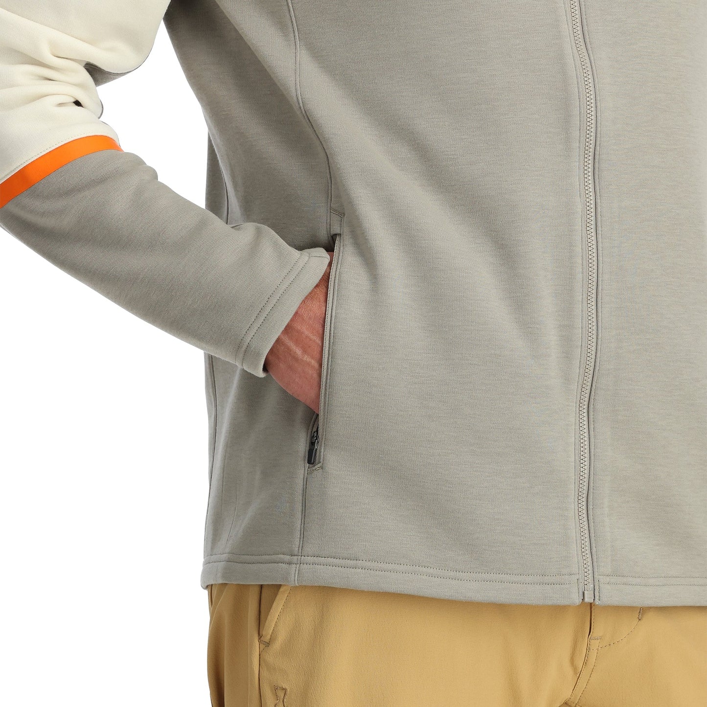 Herren Speed ​​Fleece Fleece mit durchgehendem Reißverschluss – Beton
