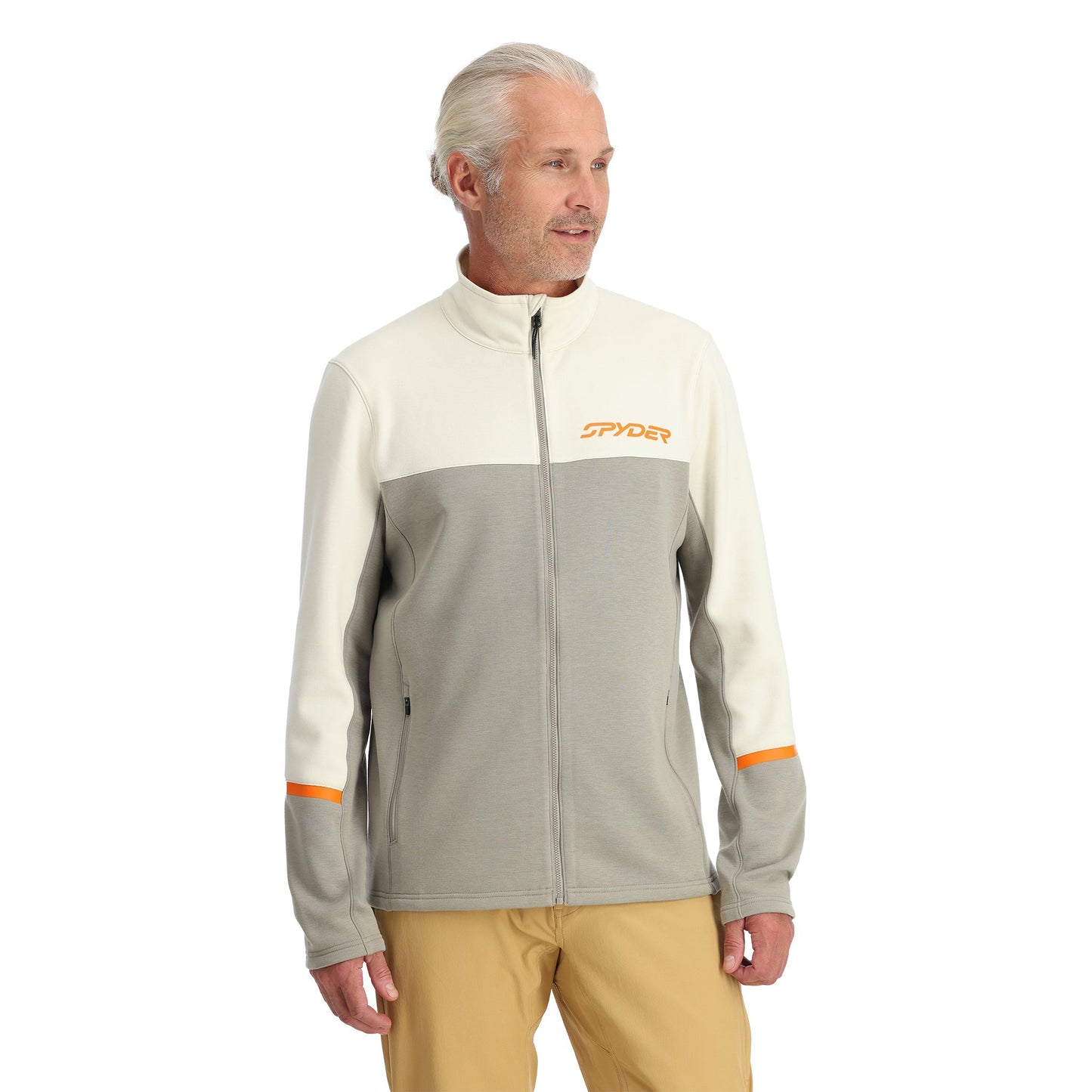 Herren Speed ​​Fleece Fleece mit durchgehendem Reißverschluss – Beton