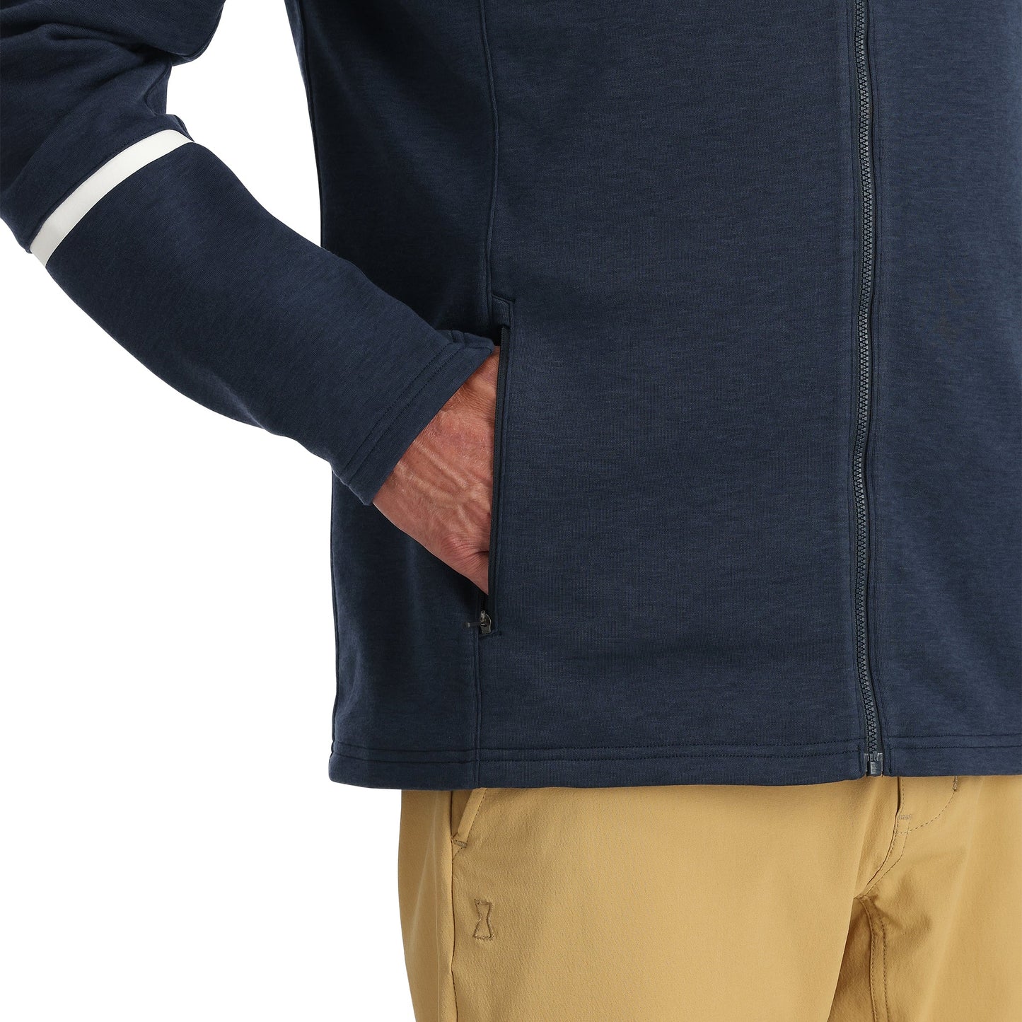 Herren Speed ​​Fleece Fleece mit durchgehendem Reißverschluss – Marineblau