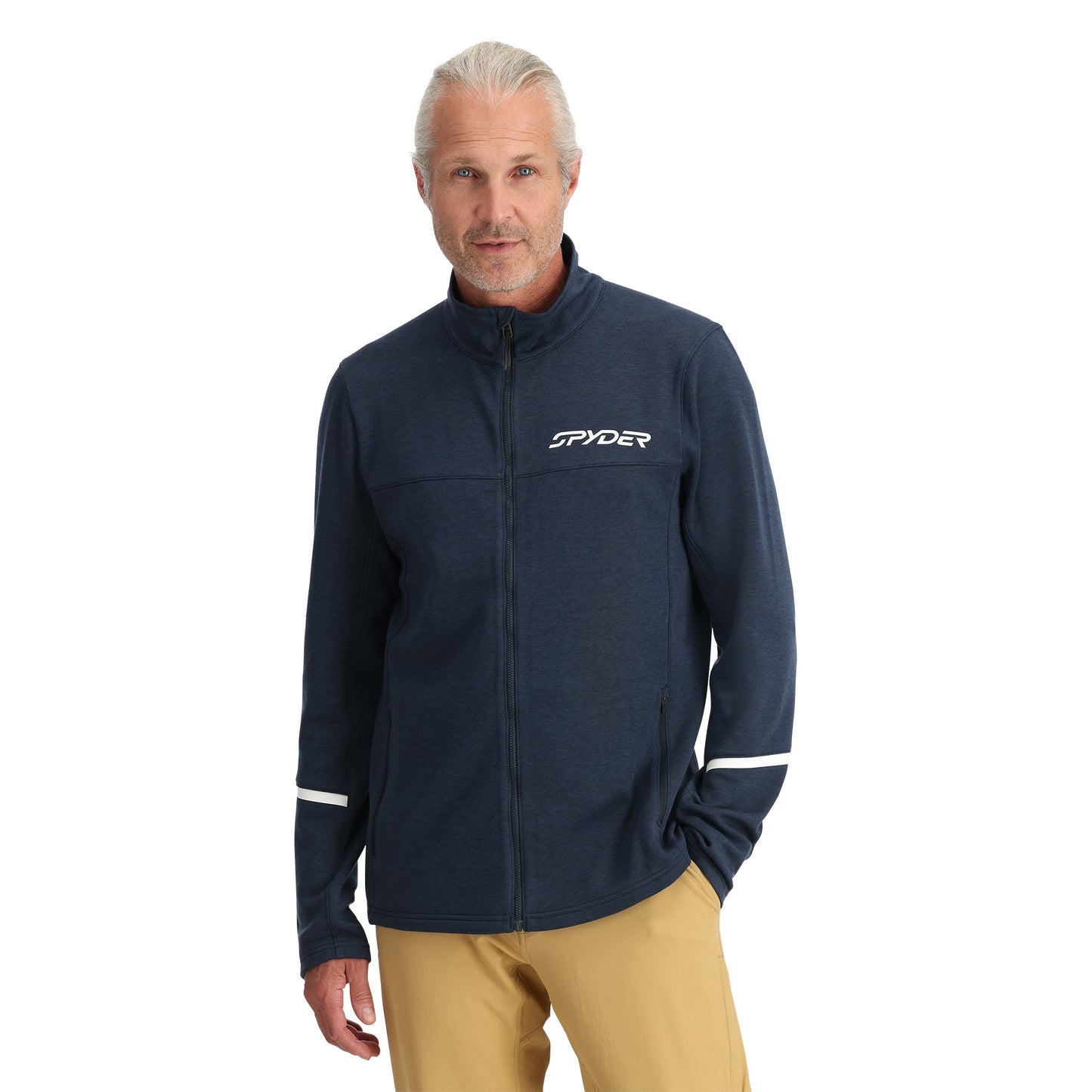 Herren Speed ​​Fleece Fleece mit durchgehendem Reißverschluss – Marineblau