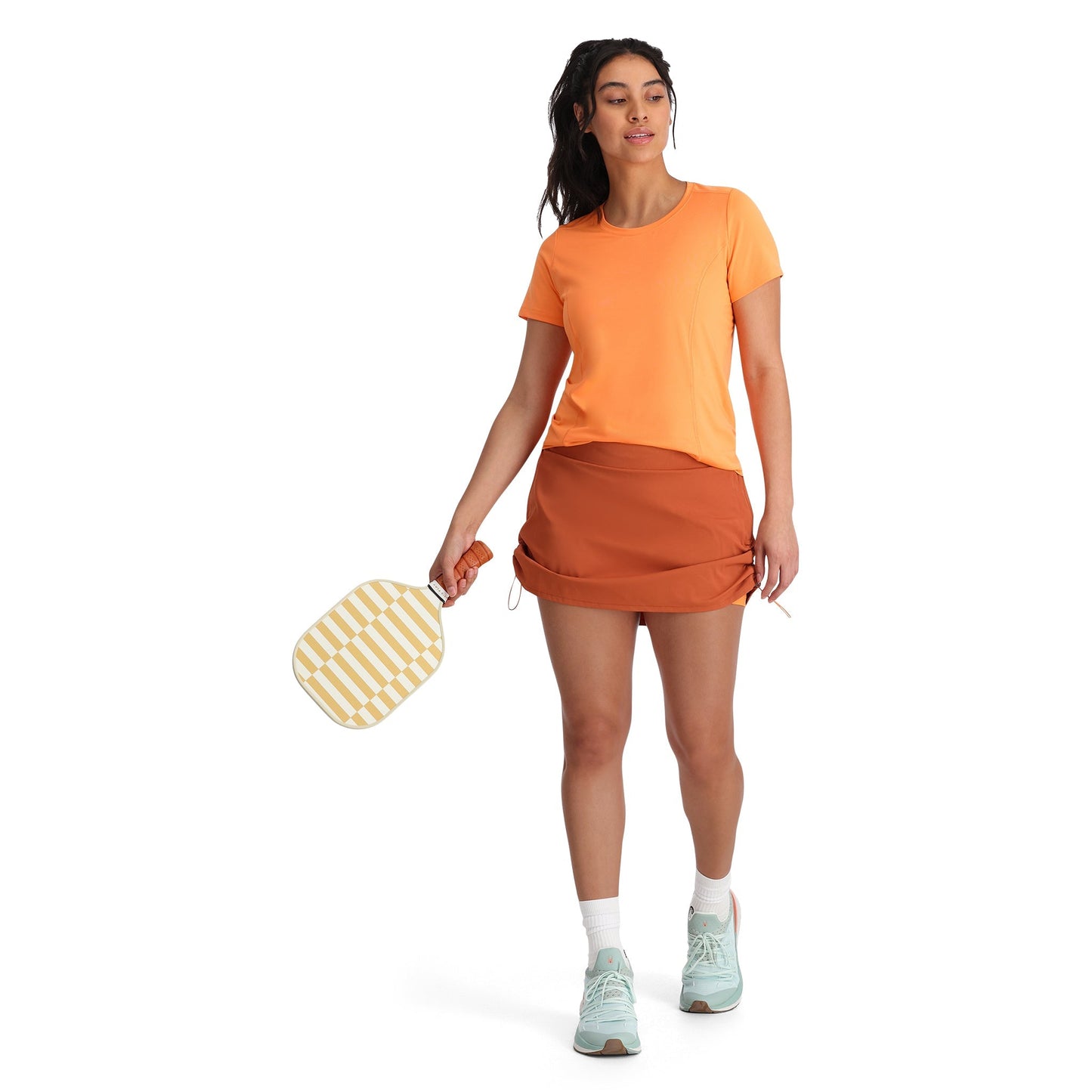 T-shirt technique à manches courtes Arc pour femme - Orange fluo