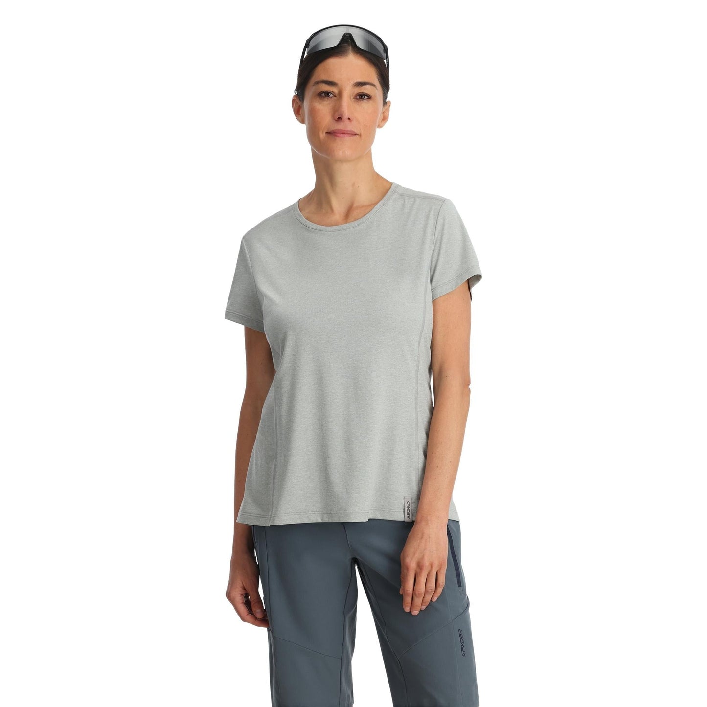 Arc Damen Kurzarm-T-Shirt mit Rundhalsausschnitt – Zinnfarben