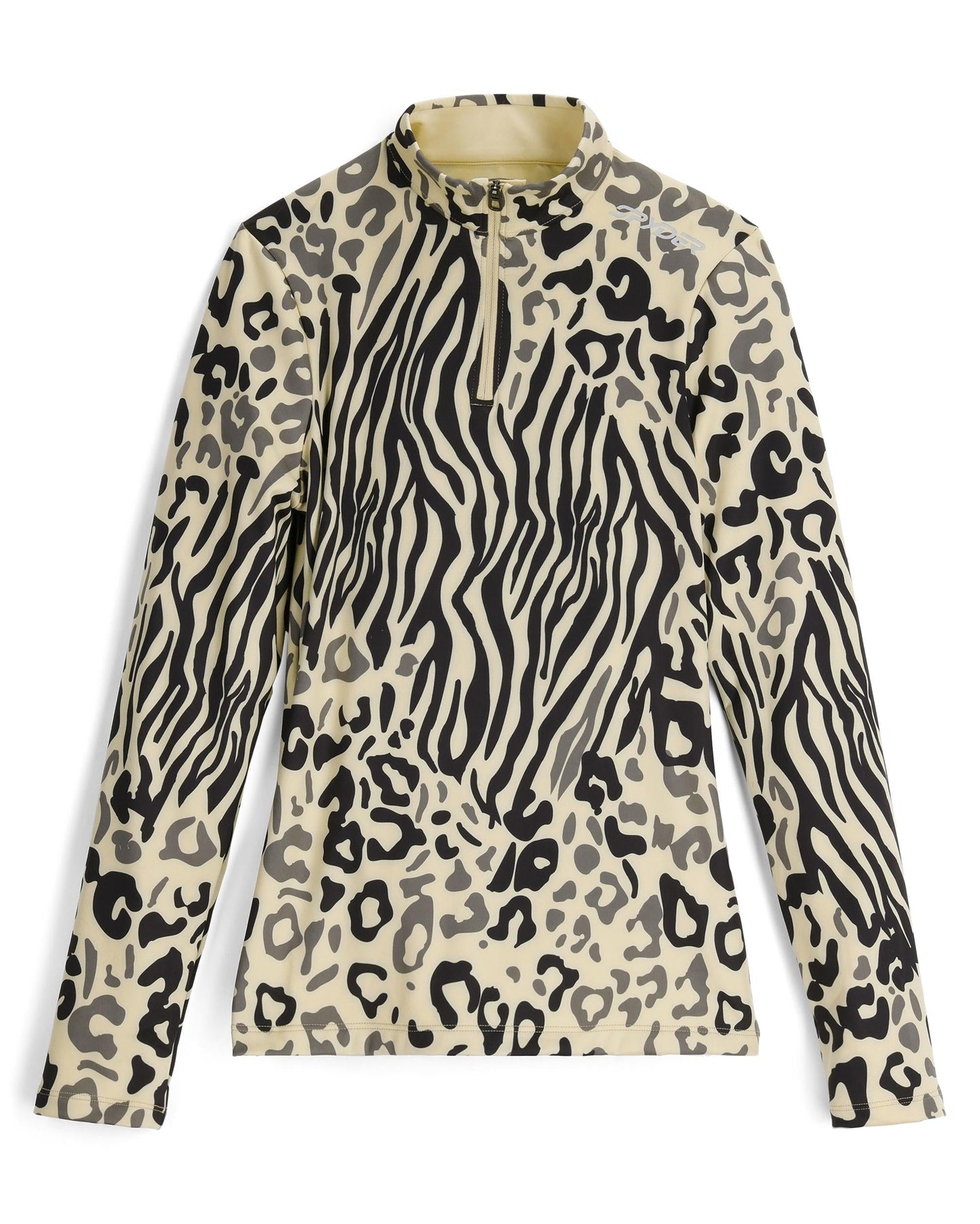 Womens Vivid Half Zip - Animal Print