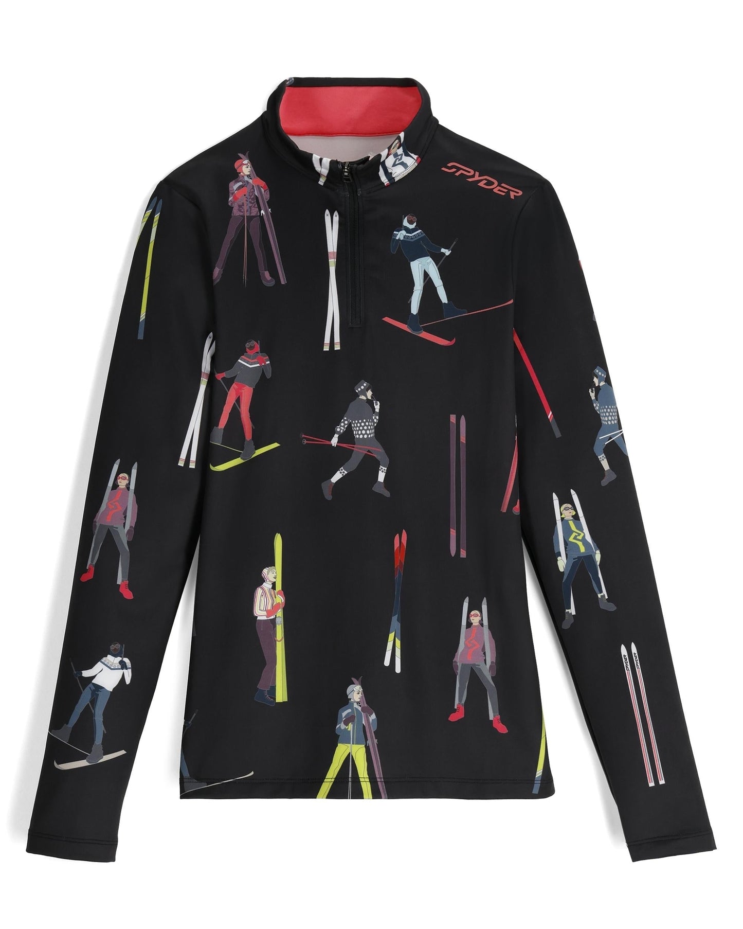 Vivid Damen-Pullover mit halbem Reißverschluss – Vintage-Look, Schwarz