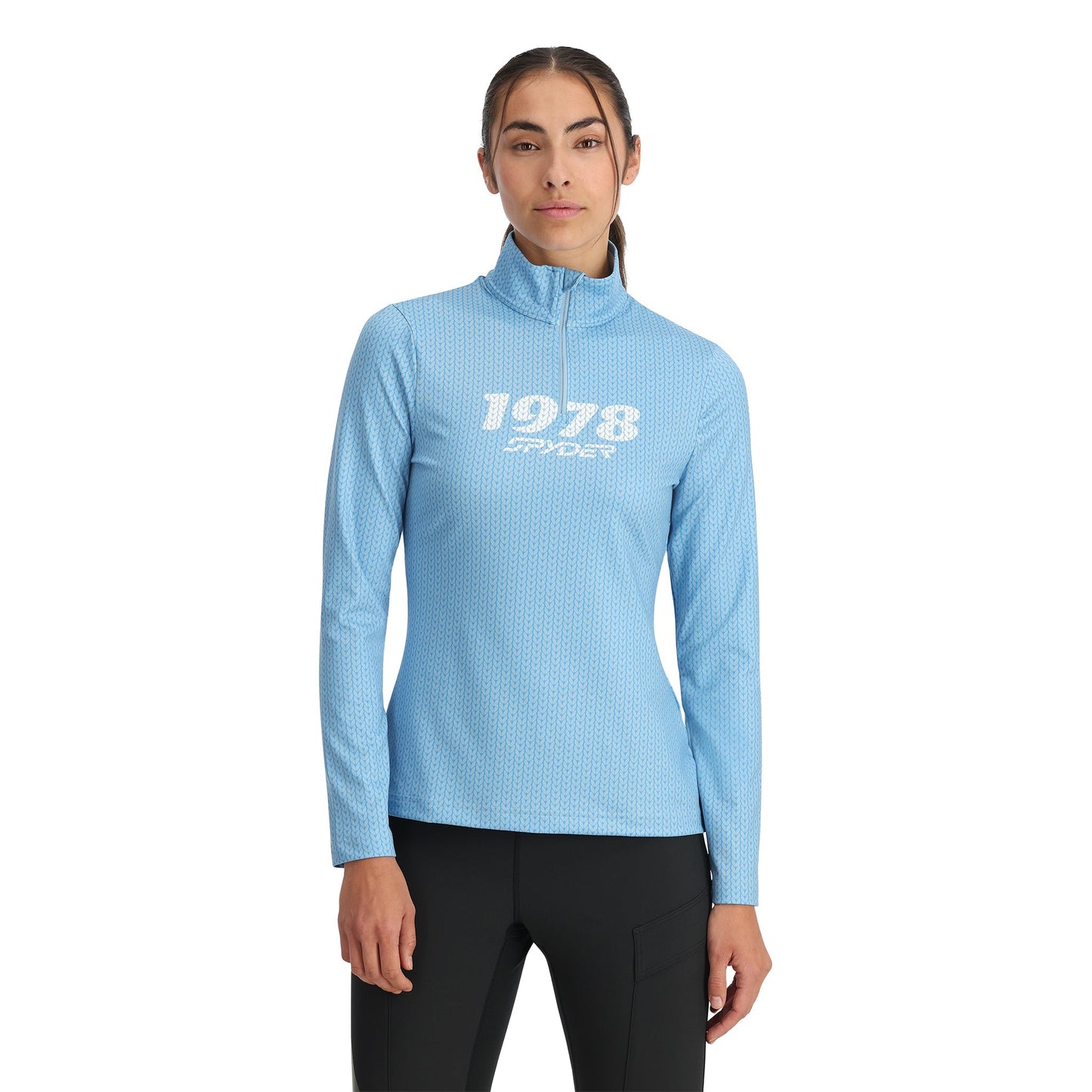 Pull demi-zip Vivid pour femme - Bleu Drift