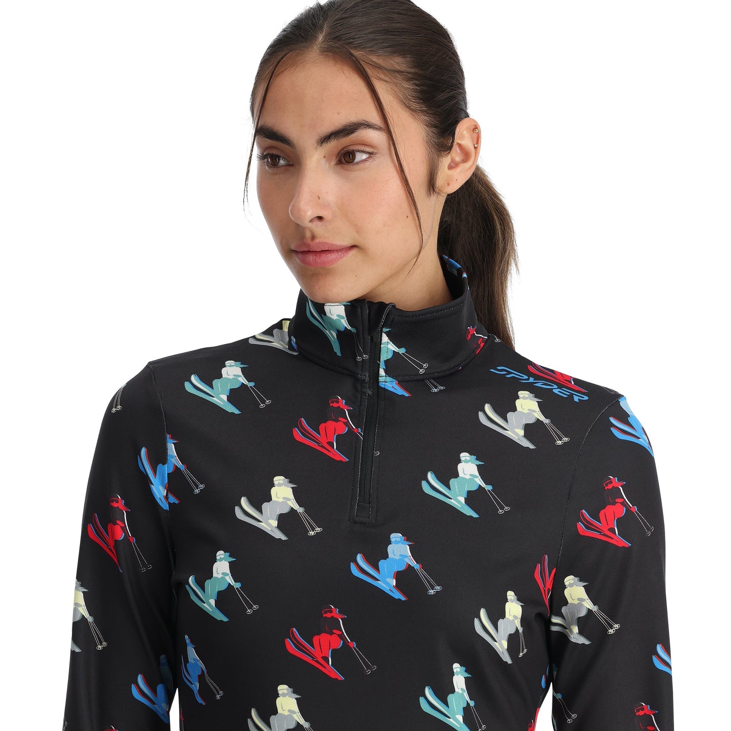 Vivid Damen-Halbzip-Pullover – Schwarz