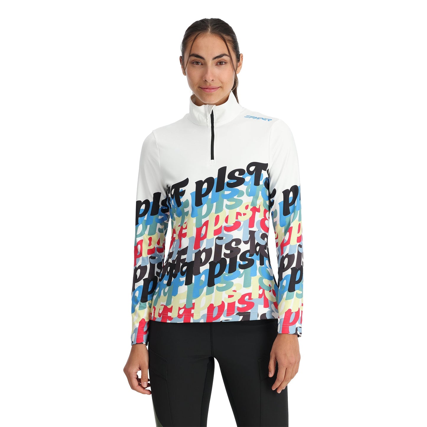 Vivid Damen-Pullover mit halbem Reißverschluss – Weiß