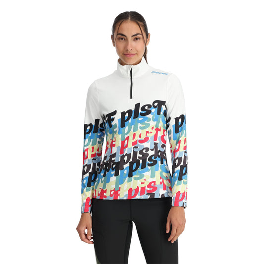 Vivid Damen-Pullover mit halbem Reißverschluss – Weiß