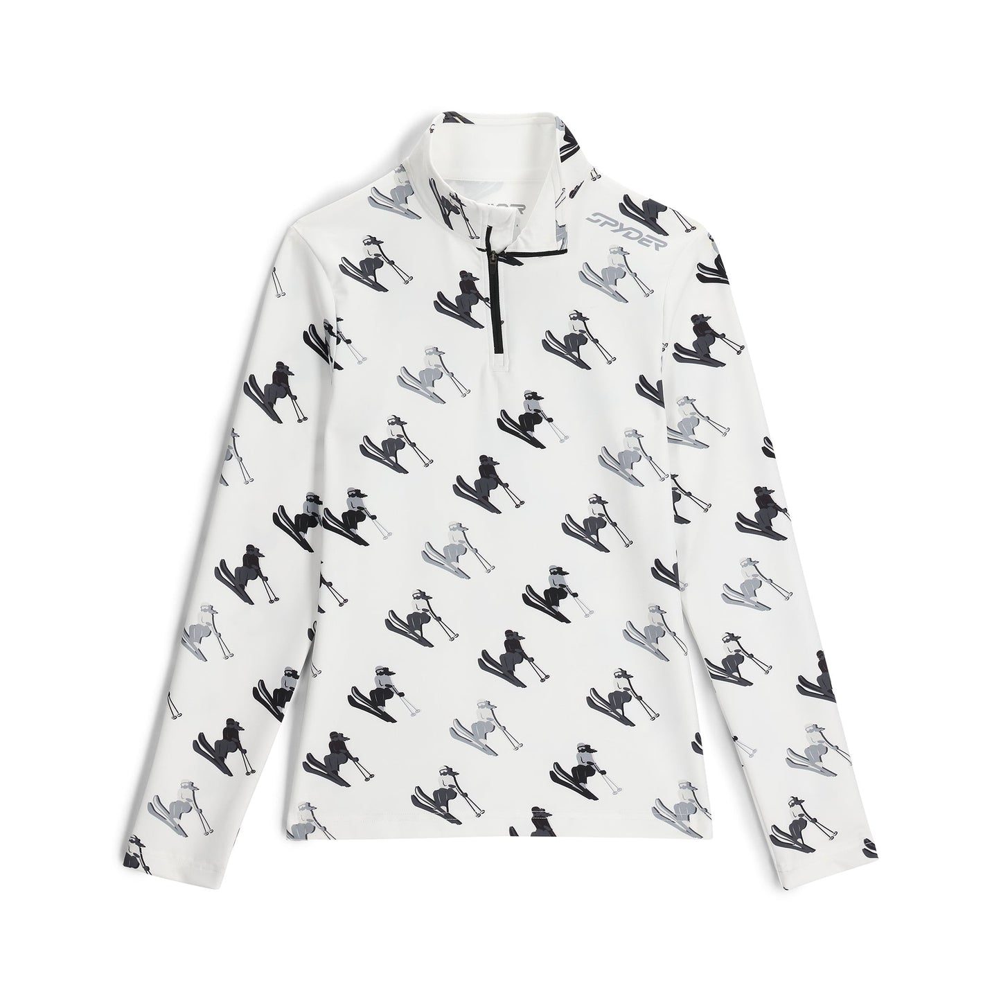Vivid Damen-Pullover mit halbem Reißverschluss – Weiß
