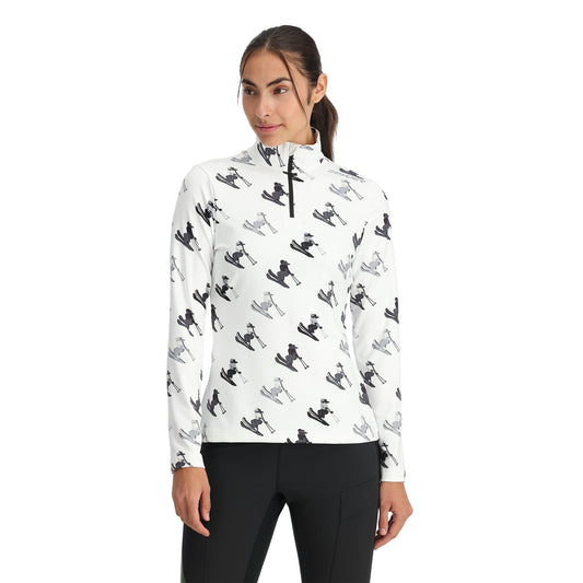 Vivid Damen-Pullover mit halbem Reißverschluss – Weiß