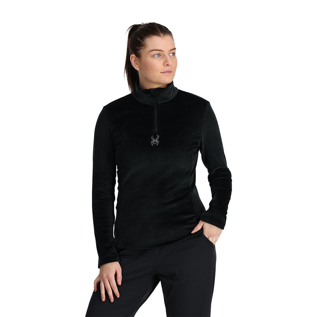 Damen Shimmer Bug Half Zip - Schwarz