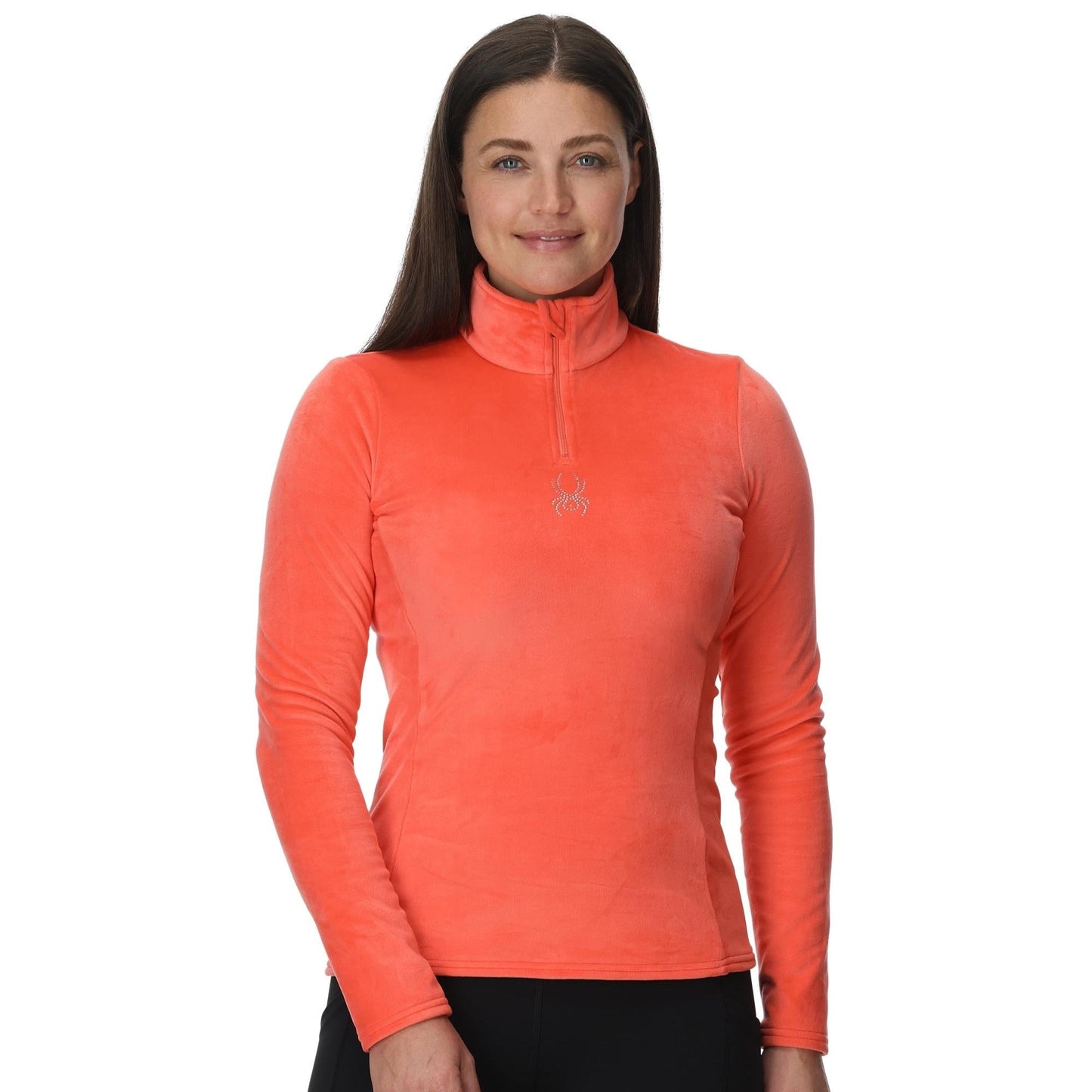 Womens Shimmer Bug Half Zip - Coral Haze