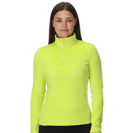 Shimmer Bug Damen-Pullover mit halbem Reißverschluss – Limette