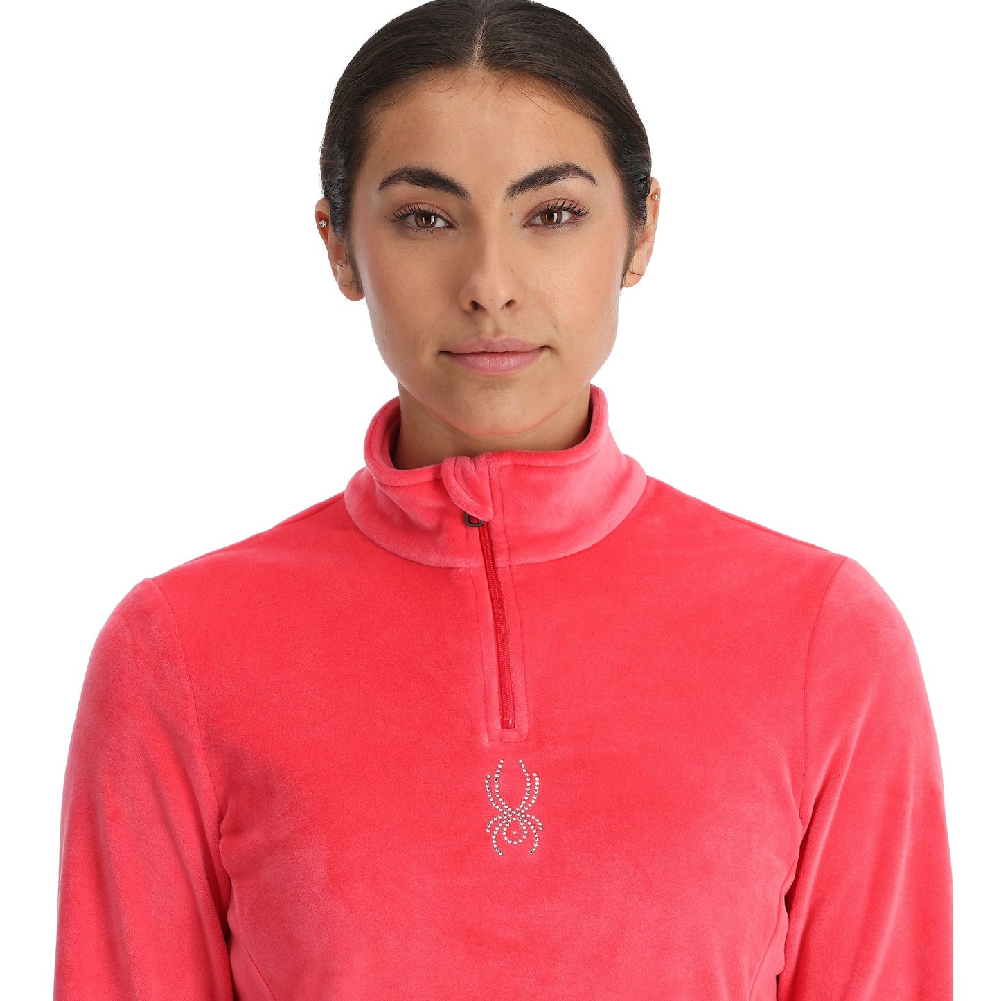 Shimmer Bug Damen-Pullover mit halbem Reißverschluss – Prism Pink