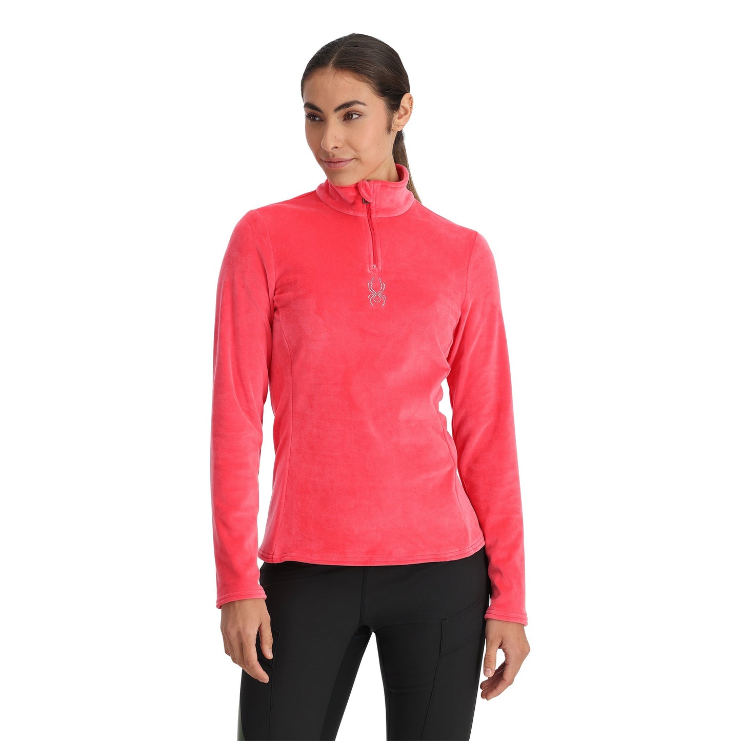 Shimmer Bug Damen-Pullover mit halbem Reißverschluss – Prism Pink
