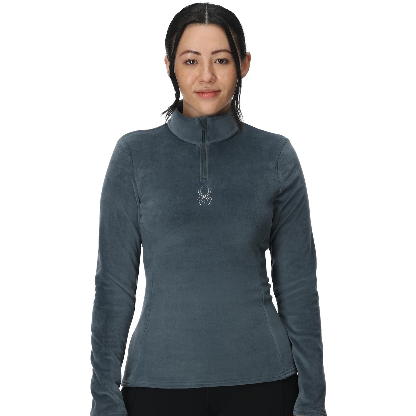 Pull demi-zip Shimmer Bug pour femme - Bleu ardoise