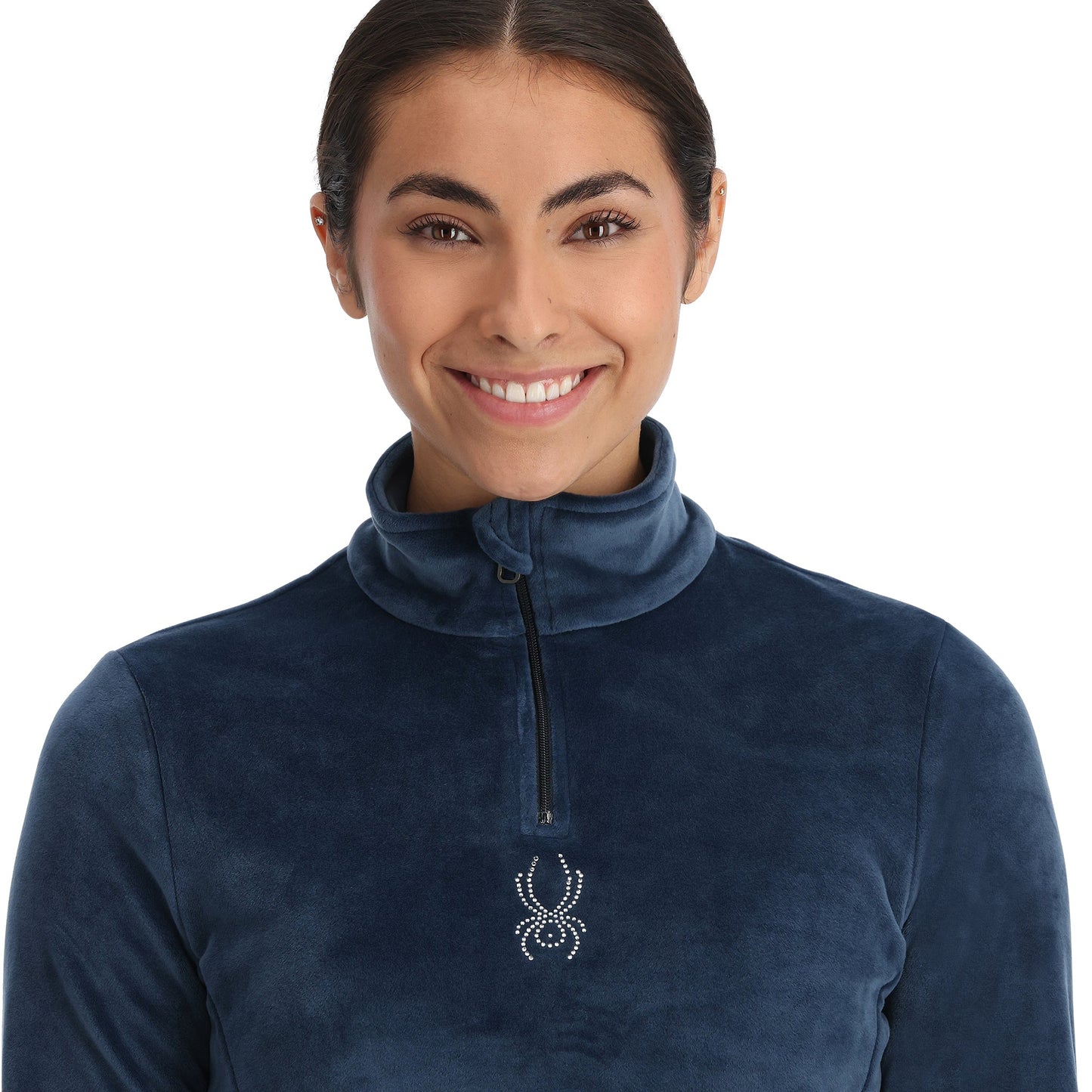 Pull Shimmer Bug à demi-zip pour femme - Bleu marine