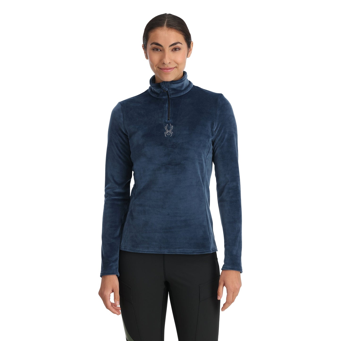 Pull Shimmer Bug à demi-zip pour femme - Bleu marine