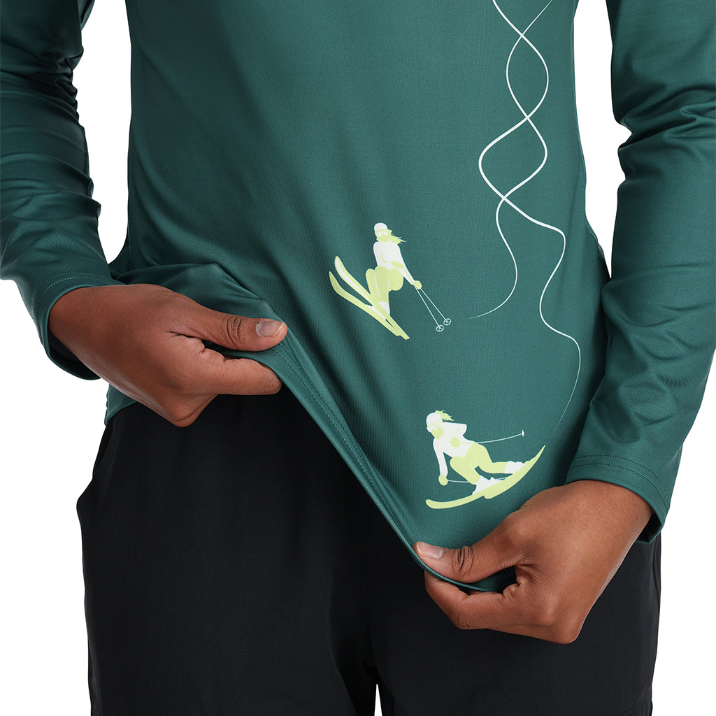 Pull demi-zip Figure 8 pour femme - Vert cyprès