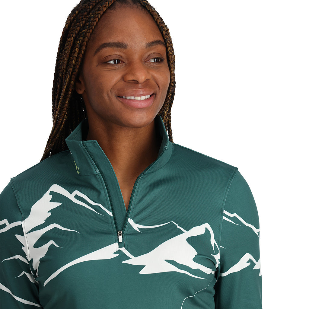 Pull demi-zip Figure 8 pour femme - Vert cyprès