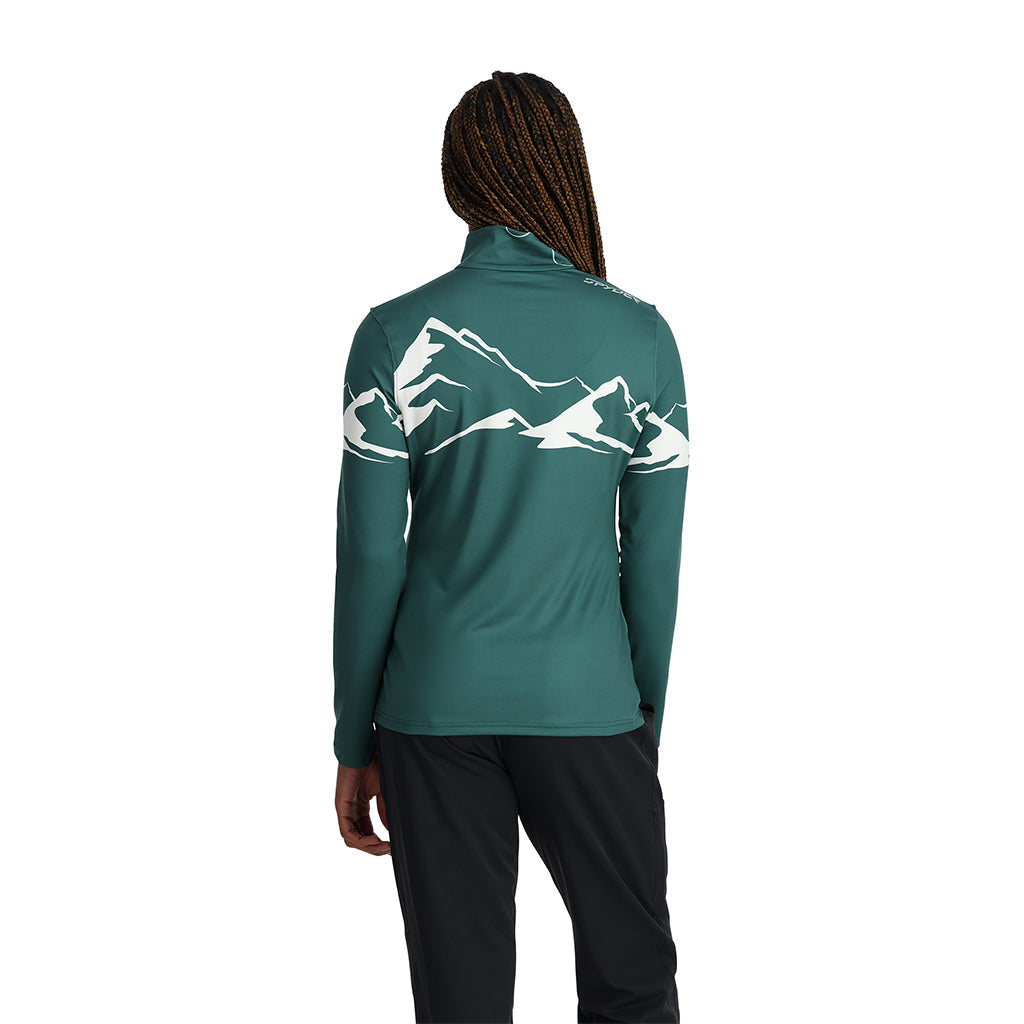Pull demi-zip Figure 8 pour femme - Vert cyprès
