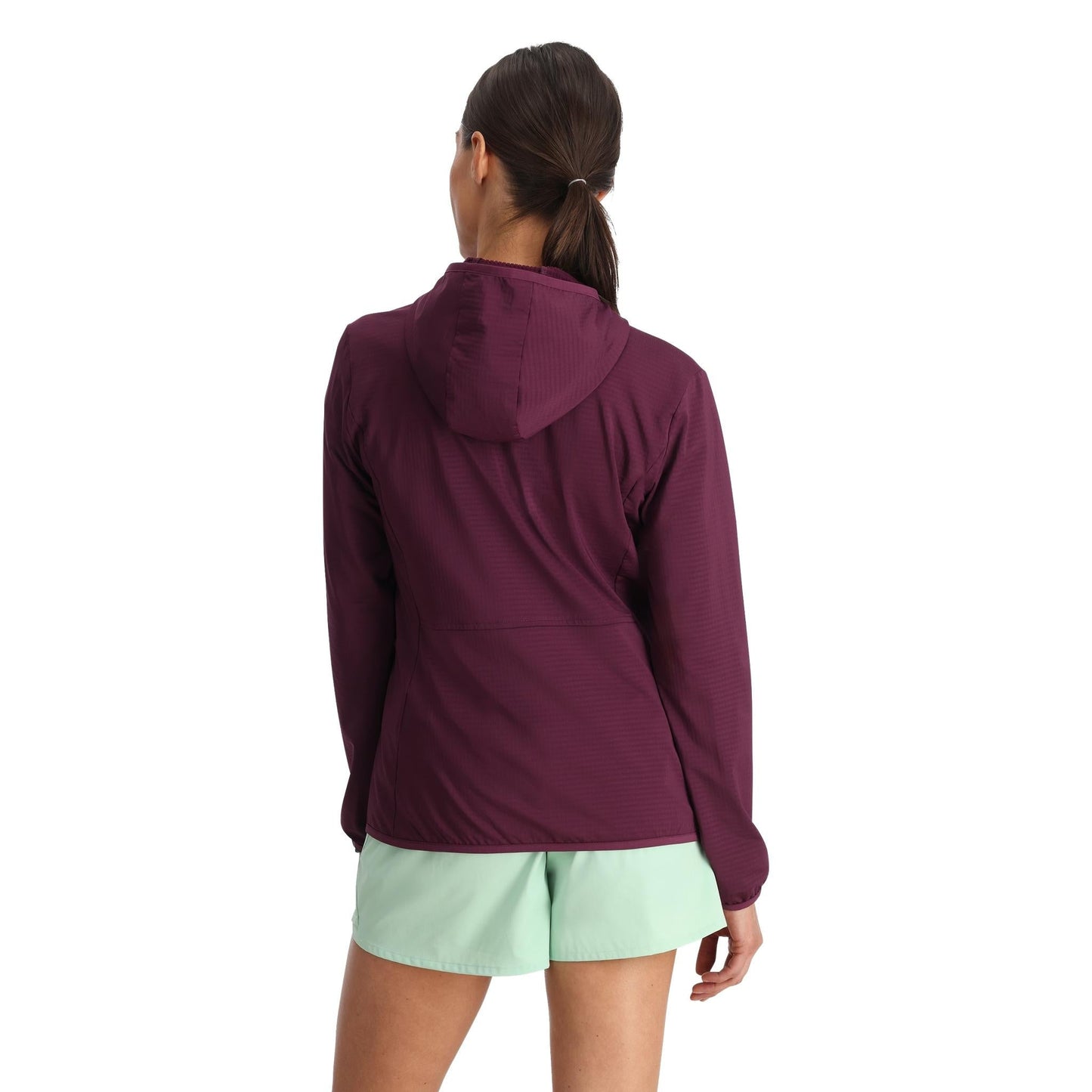 Damen-Fleece-Hoodie mit Gridweb-Technologie – Pflaume
