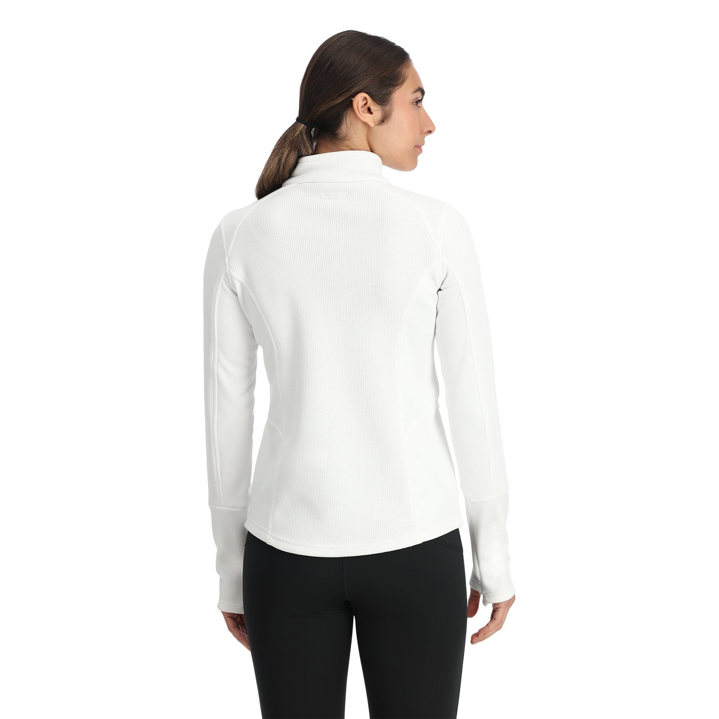 Damen-Bandita-Pullover mit durchgehendem Reißverschluss – Weiß