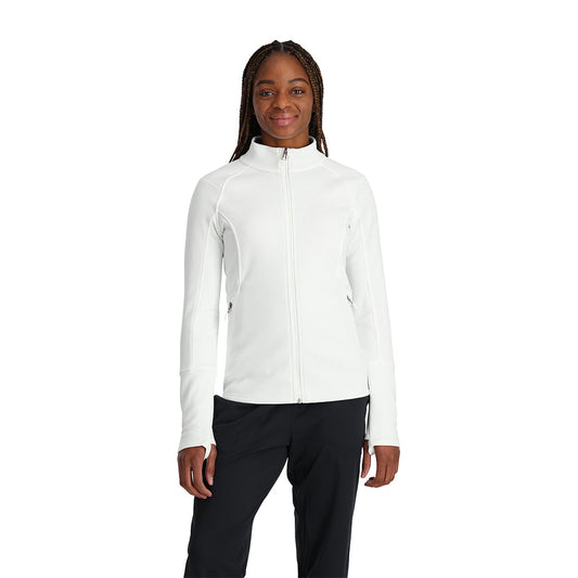 Damen-Bandita-Pullover mit durchgehendem Reißverschluss – Weiß
