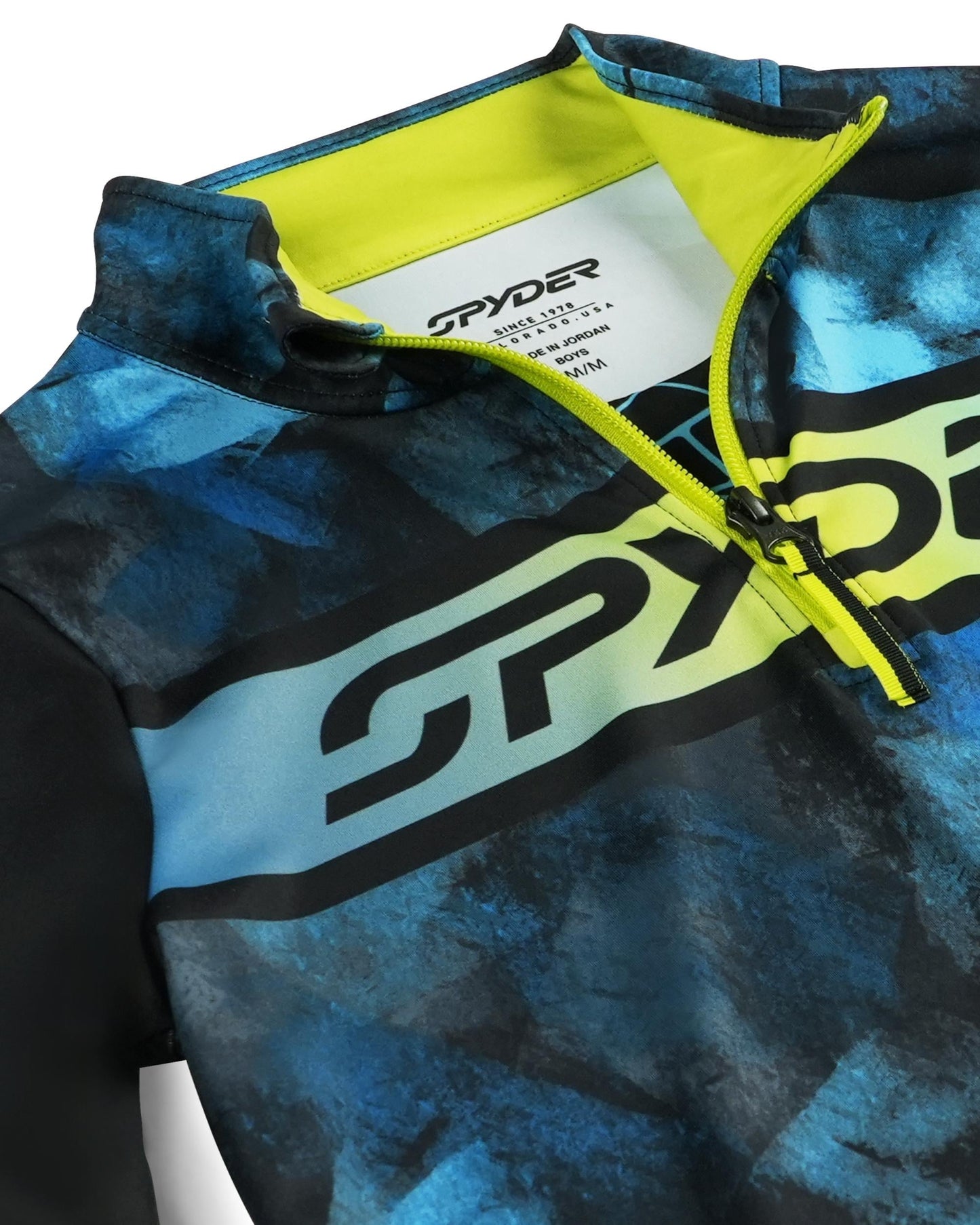 Jacobs Half Zip für Jungen – Kobaltblaues Block-Tarnmuster
