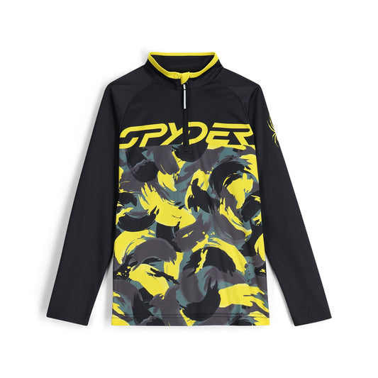Jungen-Camouflage-Halbreißverschluss – Säuregelb
