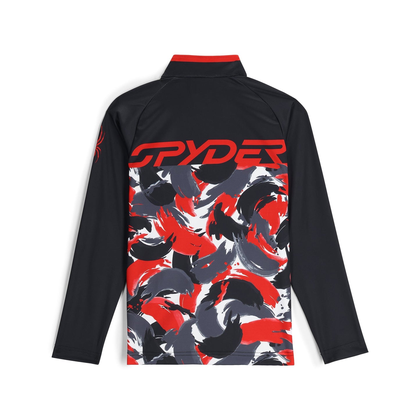 Jungen-Camouflage-Halbzip-Pullover - Spyder Rot