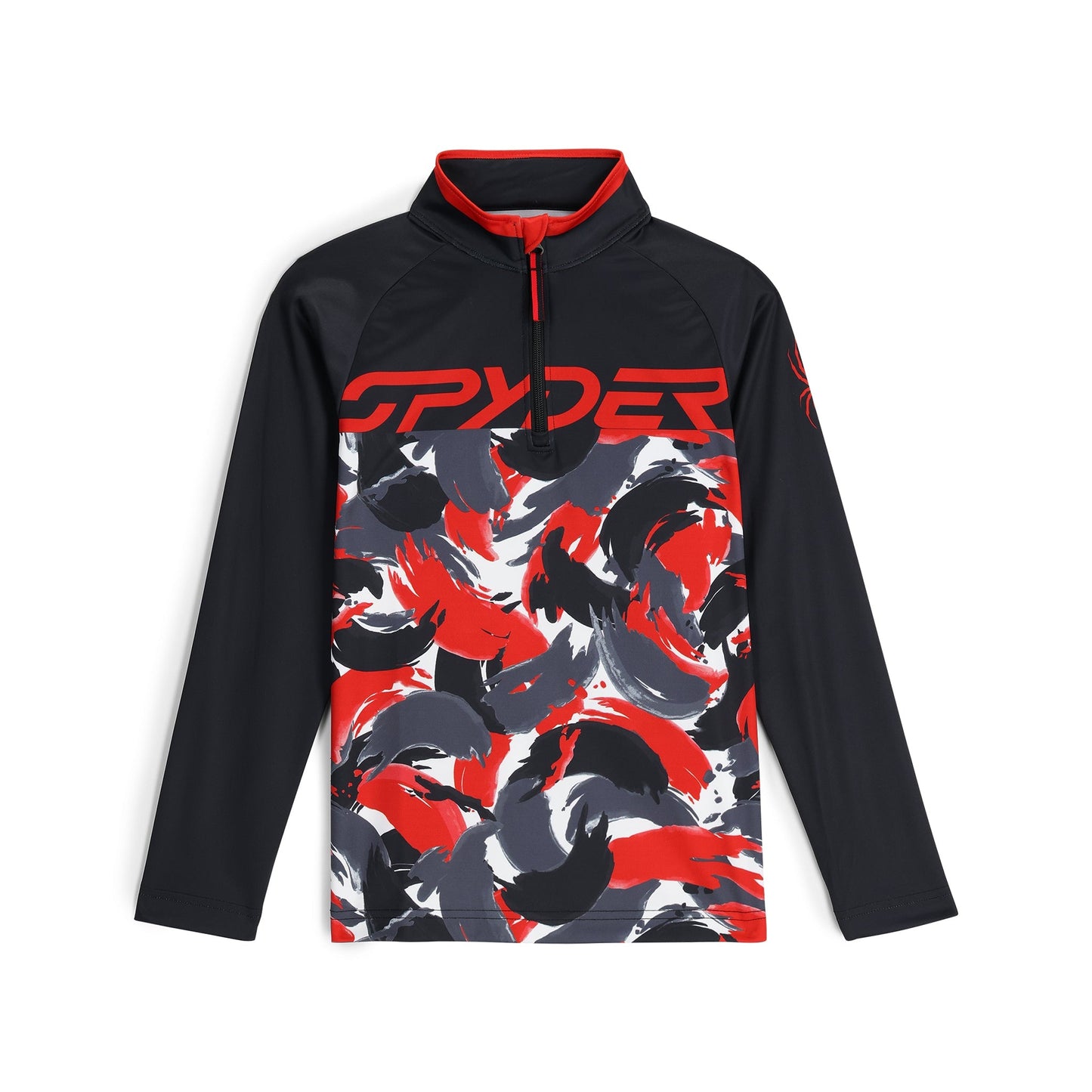 Jungen-Camouflage-Halbzip-Pullover - Spyder Rot