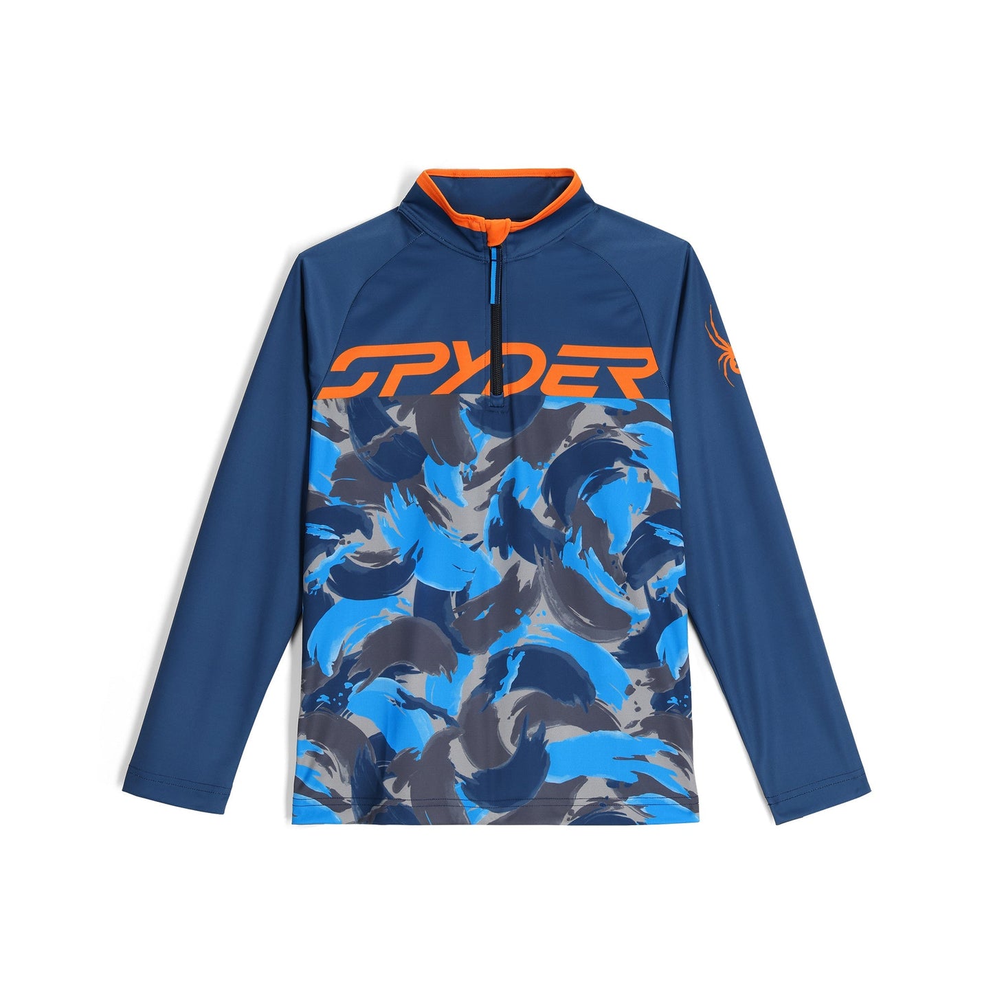 Jungen-Camouflage-Halbzip-Pullover – Marineblau