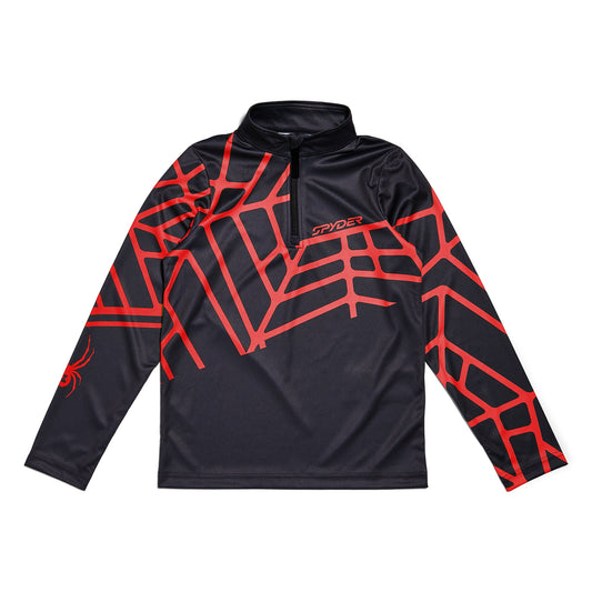 Jungen-T-Shirt mit radialem Reißverschluss – Schwarz