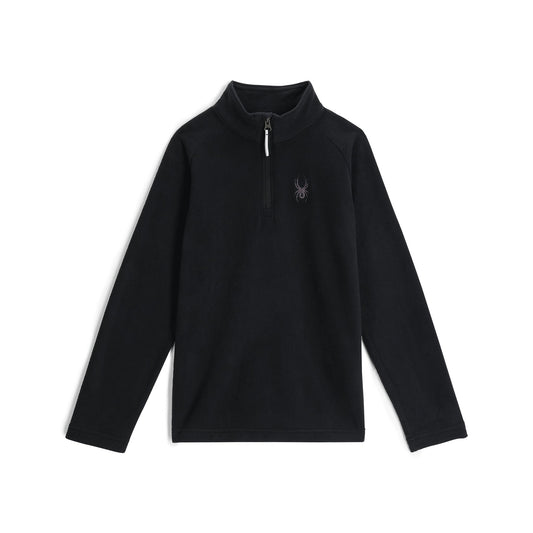 Kinder-Fleecejacke mit halbem Reißverschluss – Schwarz
