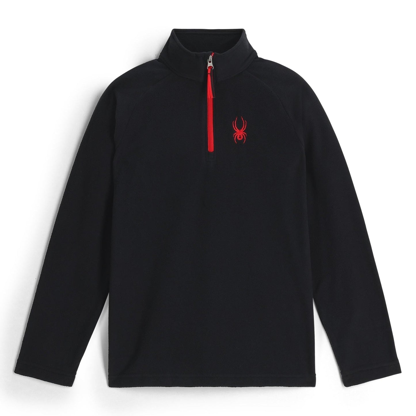 Kinder-Fleecejacke mit halbem Reißverschluss – Schwarz