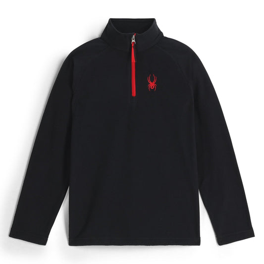 Kinder-Fleecejacke mit halbem Reißverschluss – Schwarz