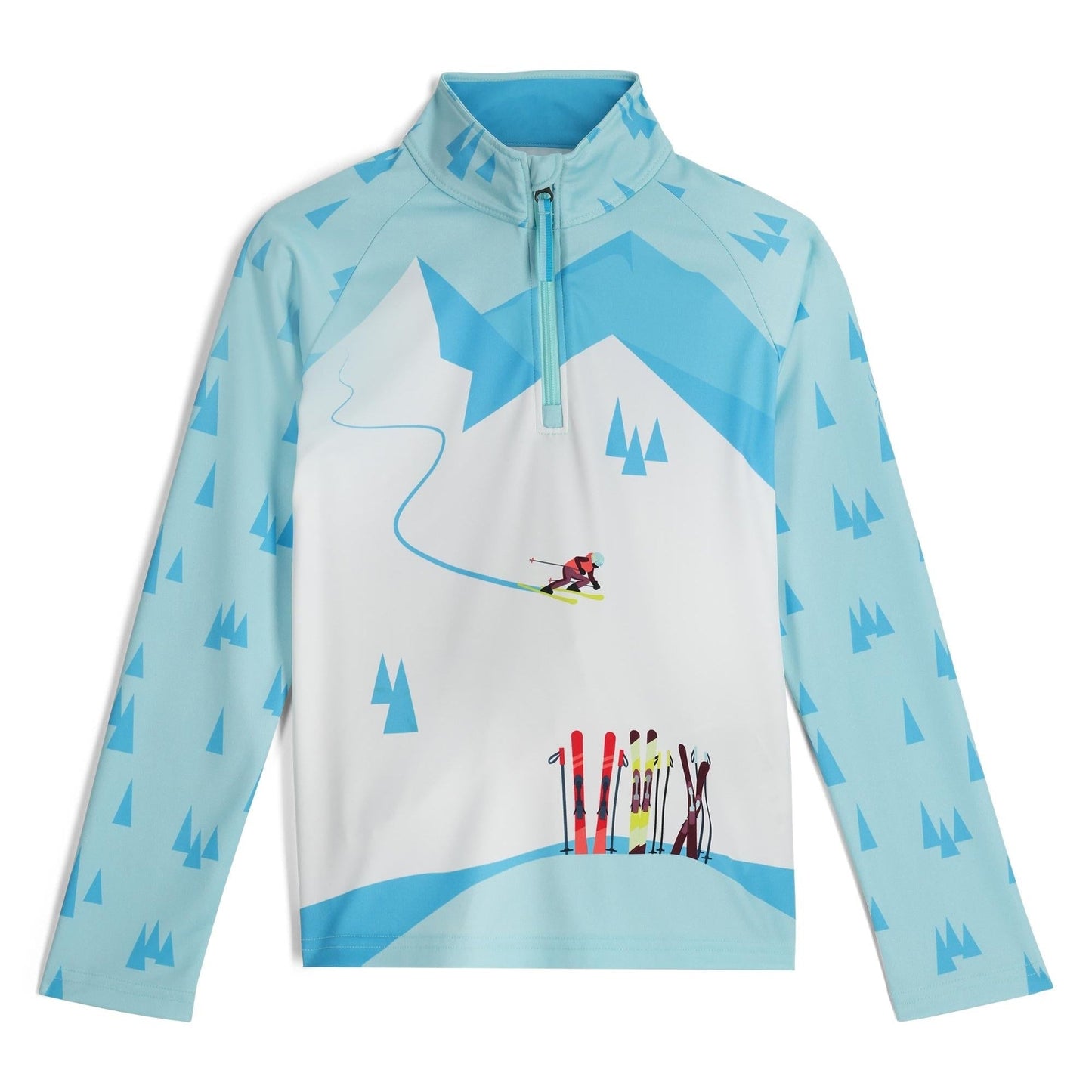 Demi-zip Surface pour filles - Bleu cristal