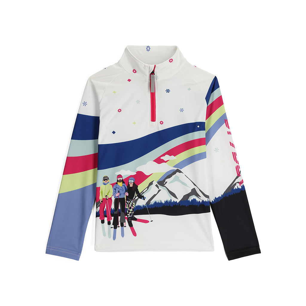 Demi-zip Surface pour filles - Blanc
