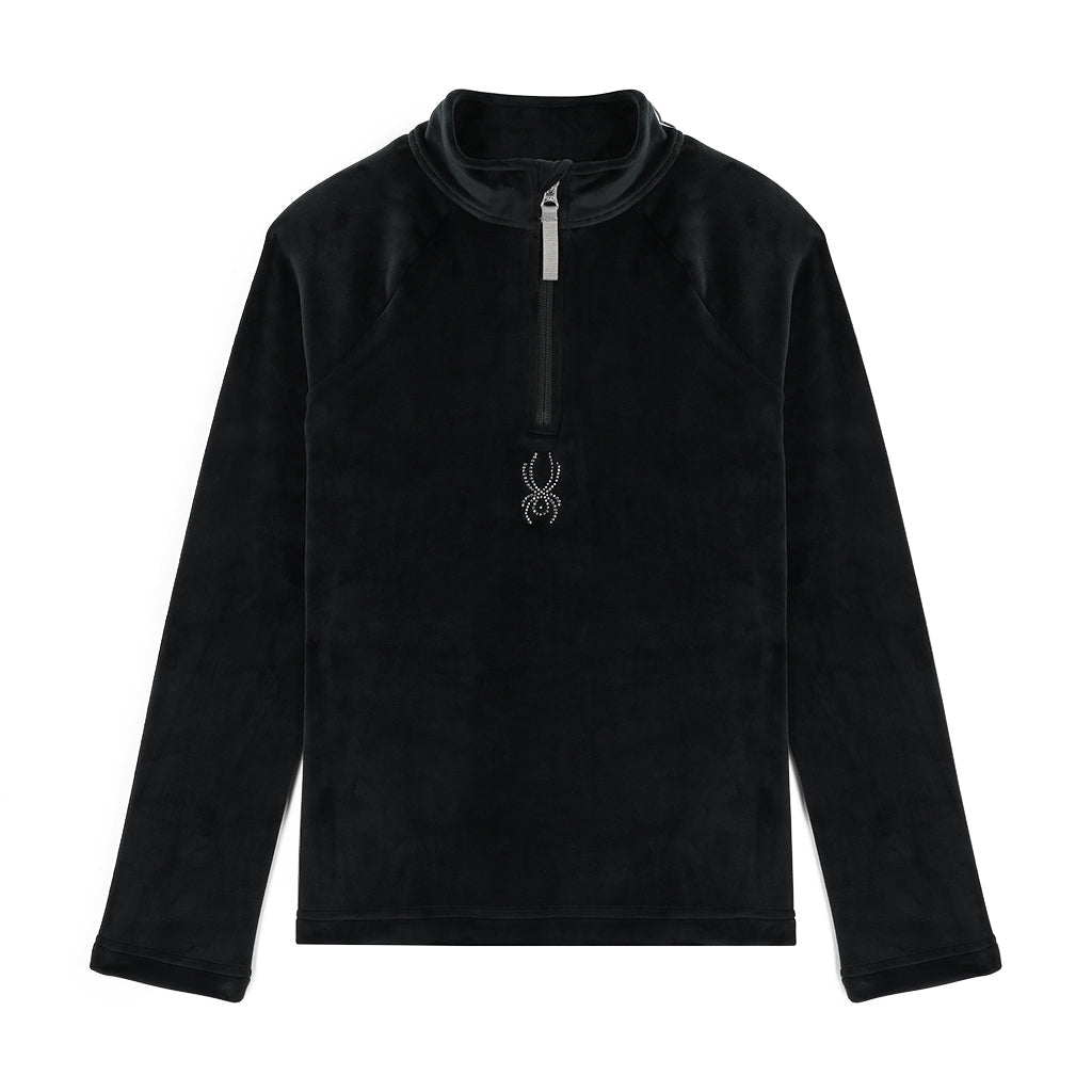 Girls Shimmer Bug Half Zip - Black