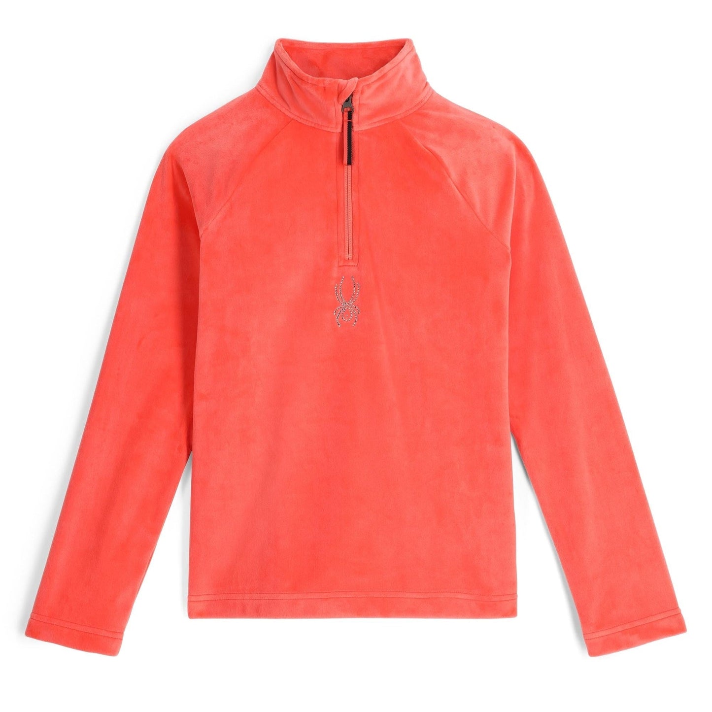 Shimmer Bug Half Zip für Mädchen – Korallenrot