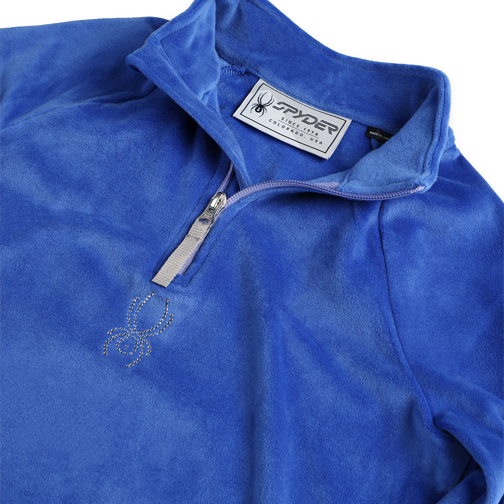 Demi-zip Shimmer Bug pour filles - Bleu électrique