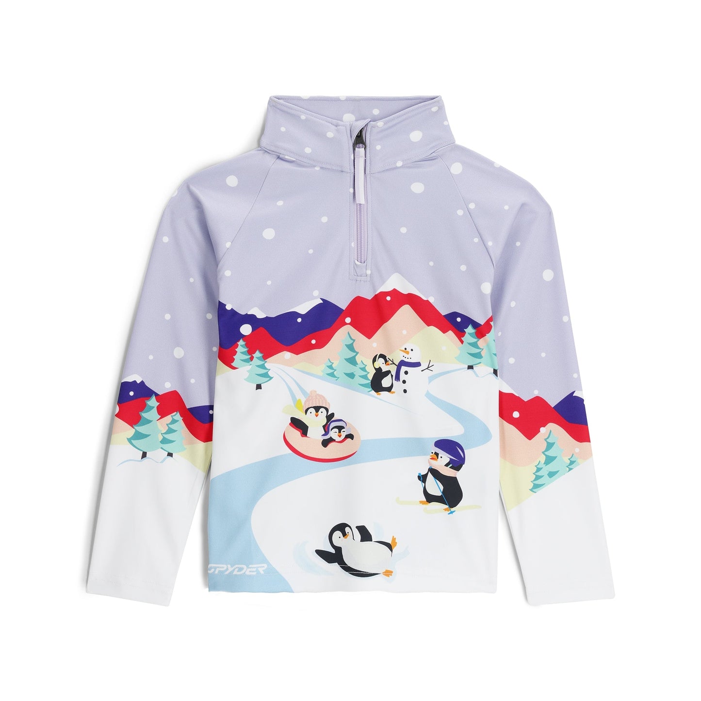 Revêtement demi-zip réfléchissant pour filles - Poussière violette