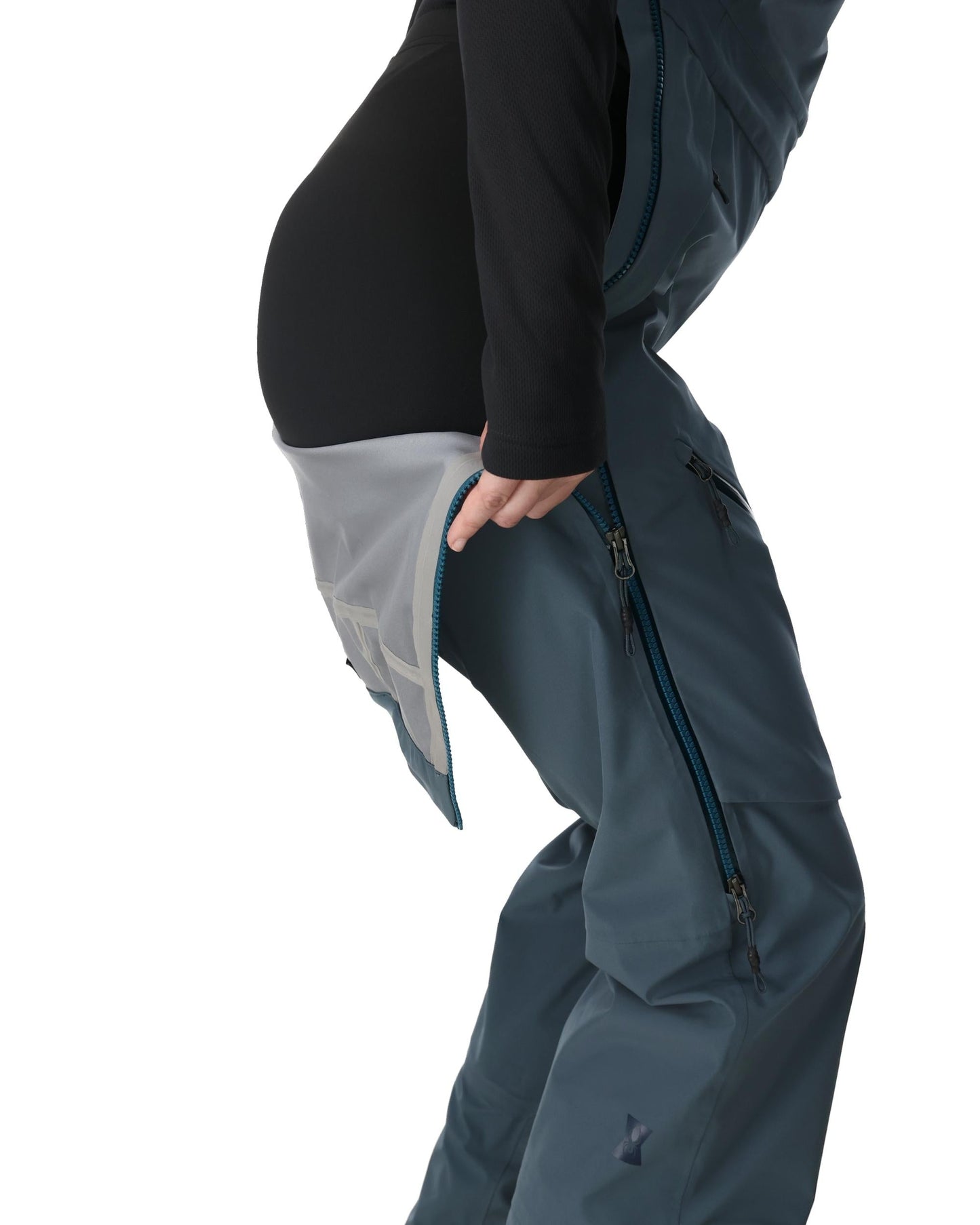 Damen-Solitaire-Latzhose – Schieferblau