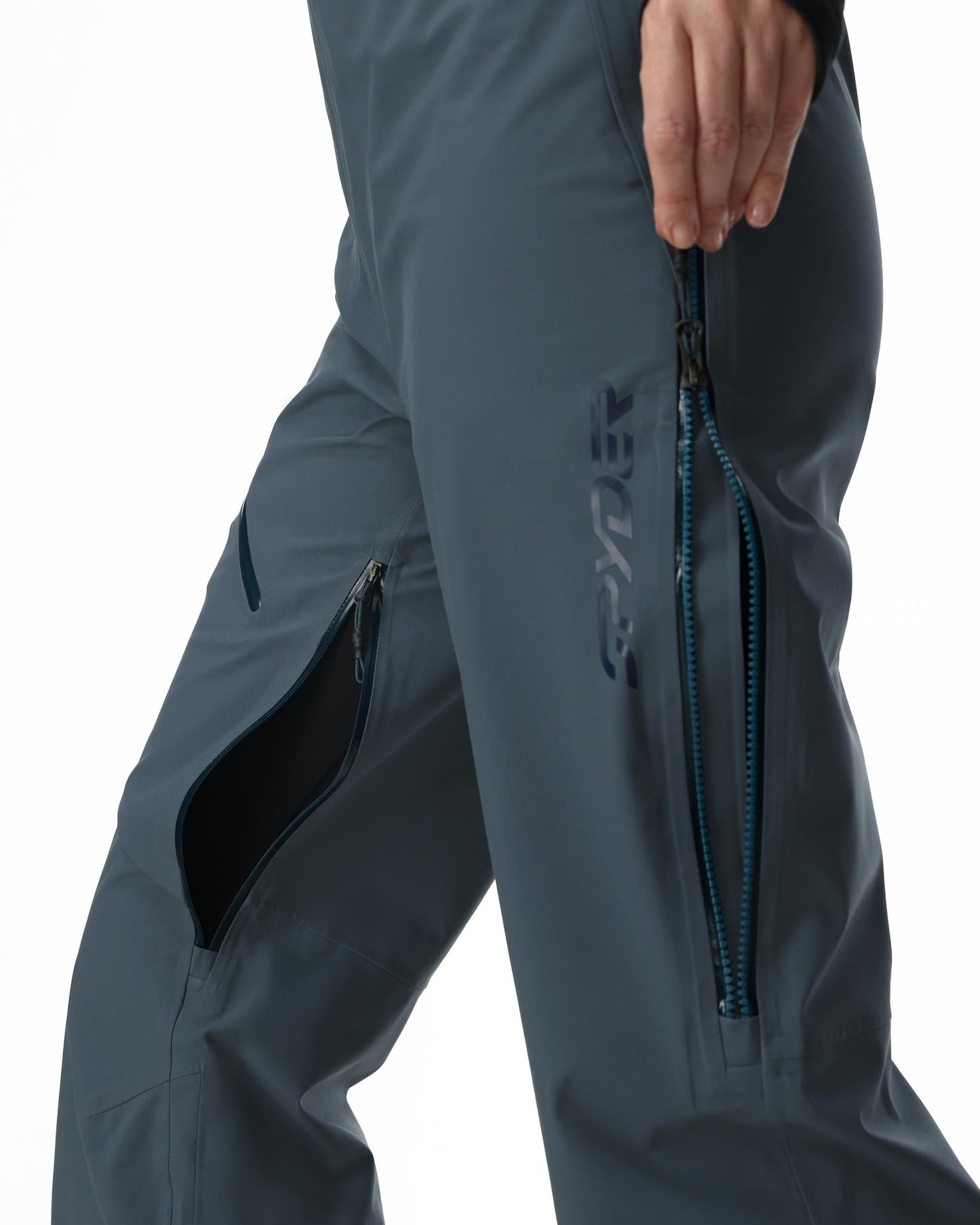 Damen-Solitaire-Latzhose – Schieferblau